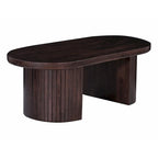 Tavolino ovale 51" – Legno Marrone, Tavolo centrale moderno per soggiorno