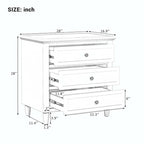 Comodino a 3 cassetti in legno
