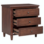 Comodino a 3 cassetti in legno