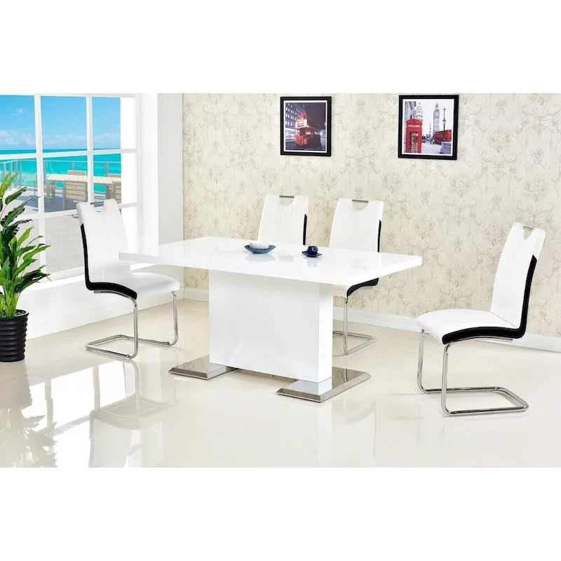 Set di 2 sedie imbottite moderne bicolore – Sedie da pranzo contemporanee con struttura robusta