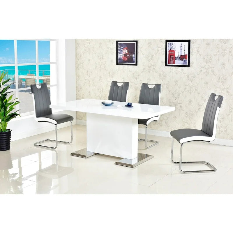 Set di 2 sedie imbottite moderne bicolore – Sedie da pranzo contemporanee con struttura robusta
