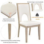 Set tavolo da pranzo per 6 persone, tavolo da pranzo rettangolare in stile rustico e 6 sedie imbottite, ideale per la sala da pranzo