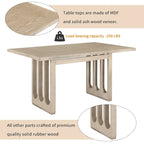 Set tavolo da pranzo per 6 persone, tavolo da pranzo rettangolare in stile rustico e 6 sedie imbottite, ideale per la sala da pranzo