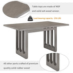 Set tavolo da pranzo per 6 persone, tavolo da pranzo rettangolare in stile rustico e 6 sedie imbottite, ideale per la sala da pranzo