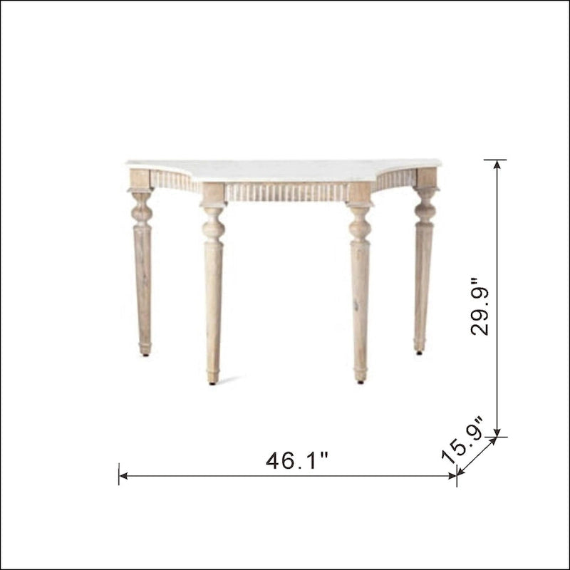 Consolle con piano in marmo – Base in metallo dorato glamour, Tavolo d'accento per ingresso, Stile lusso moderno