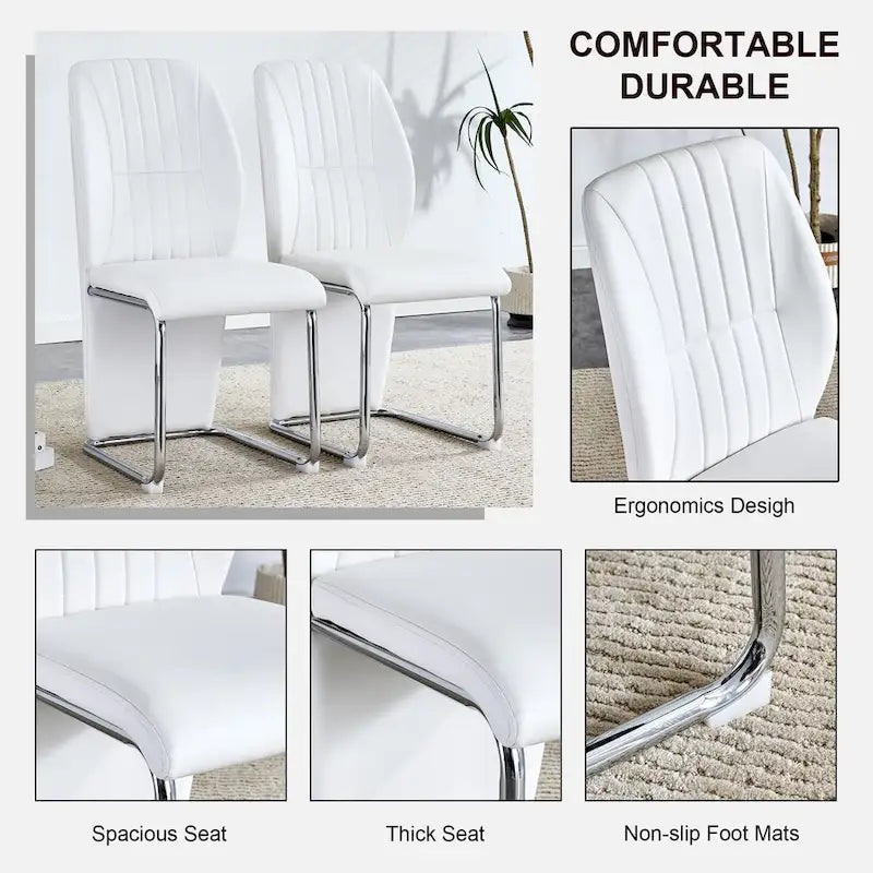 Set di 4 sedie da pranzo moderne minimaliste in PU