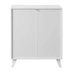 Organizzatore di stoccaggio per mobile da bagno moderno con 2 ante in vetro e ripiano regolabile, Bianco
