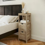 Organizzatore per bagno rustico con cassetti e ripiano aperto