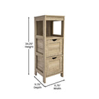 Organizzatore per bagno rustico con cassetti e ripiano aperto