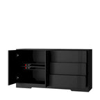 Mobile credenza buffet, Credenza da cucina moderna con cassetti e ante, Grande mobile bar con ripiani regolabili