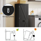 Mobiletto portabiancheria a ribalta da 134 cm – Mobile bagno con ripiani regolabili e cesto